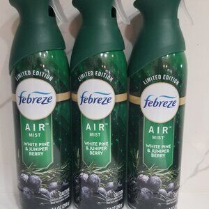3 Cans Febreze Air Mist White ine & Juniper Berry Limited Edition 8.8- Oz. each